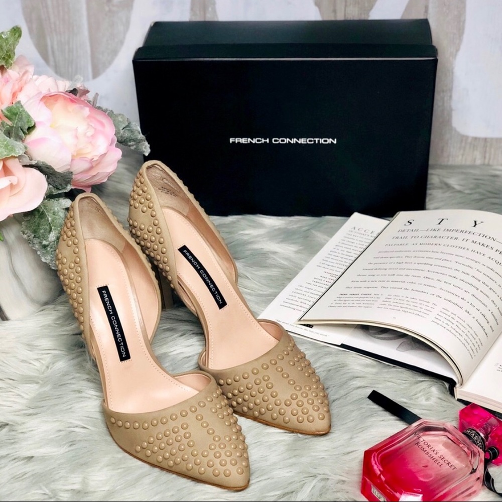 French Connection Maggie Studded Leather Pumps - Picture 4 of 8